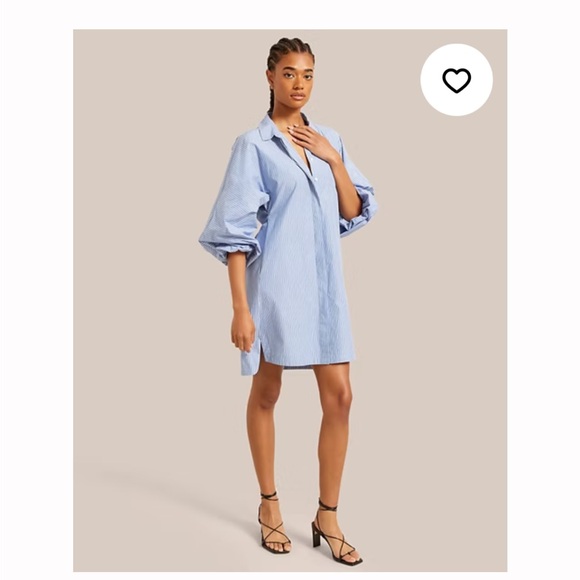 Modern Citizen Blue Striped Emma dress Open-Back Striped shirt mini M - Picture 5 of 9